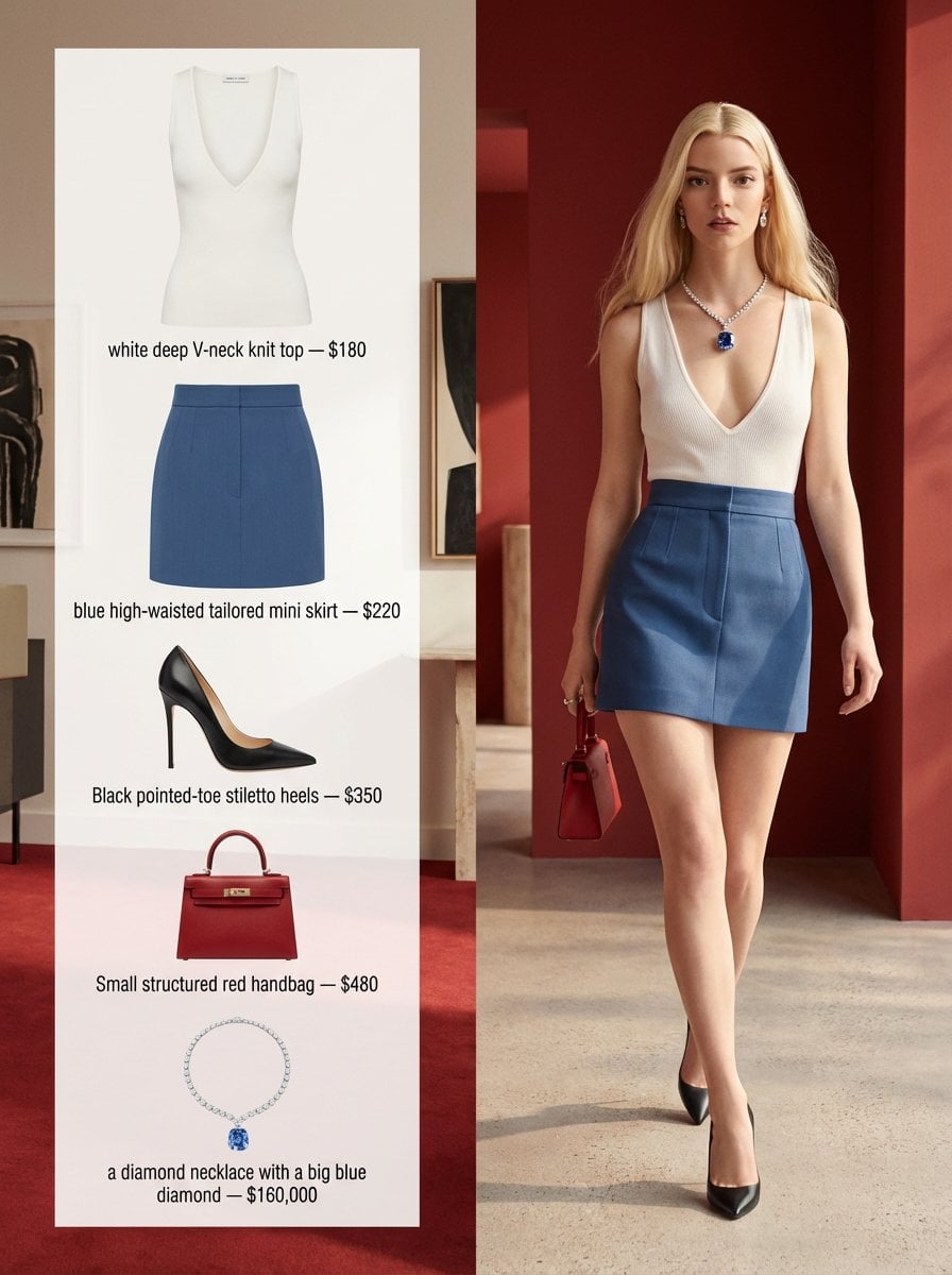 Photography AI image prompt preview: A refined fashion editorial image with a 3:4 aspect ratio, split into two clear sections