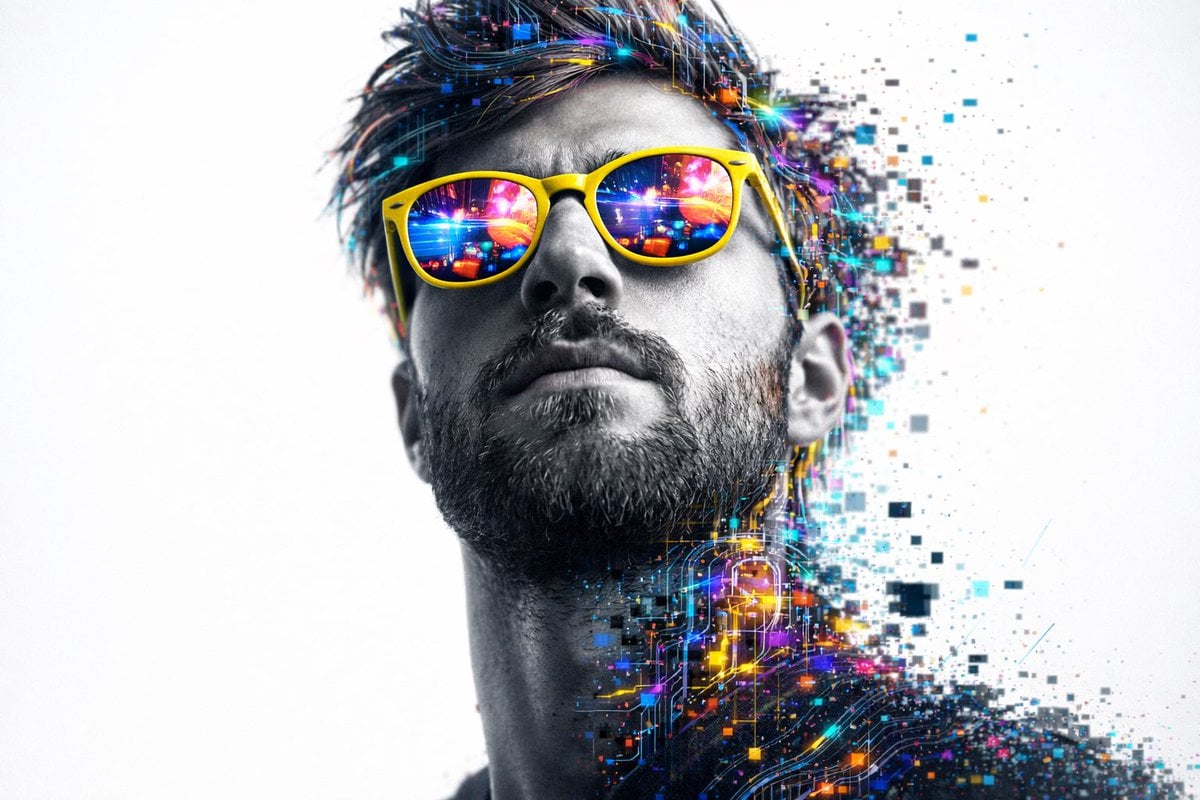 Photography AI image prompt preview: A hyper-realistic 8K close-up portrait of a person's head and upper neck, shot from a slightly low-angle