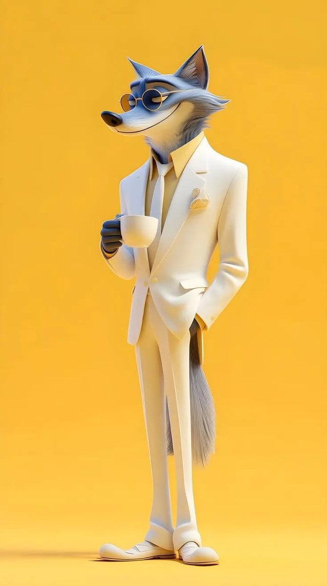 Illustration AI image prompt preview: Full-body 3D stylized anthropomorphic cartoon dog character wearing modern streetwear, oversized neon green (image 3)