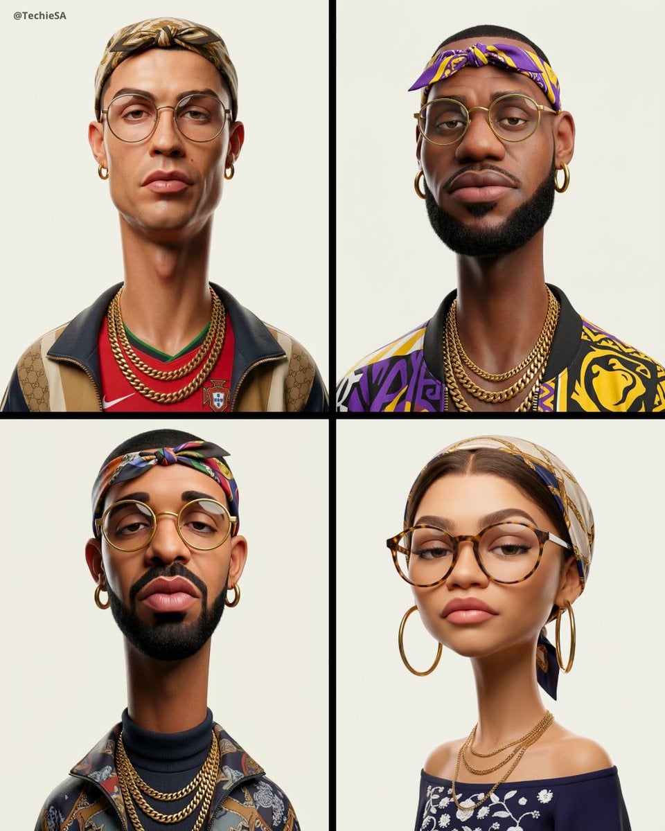 Illustration AI image prompt preview: Create an exaggerated stylized 3D caricature character portrait with strong intentional deformation and a