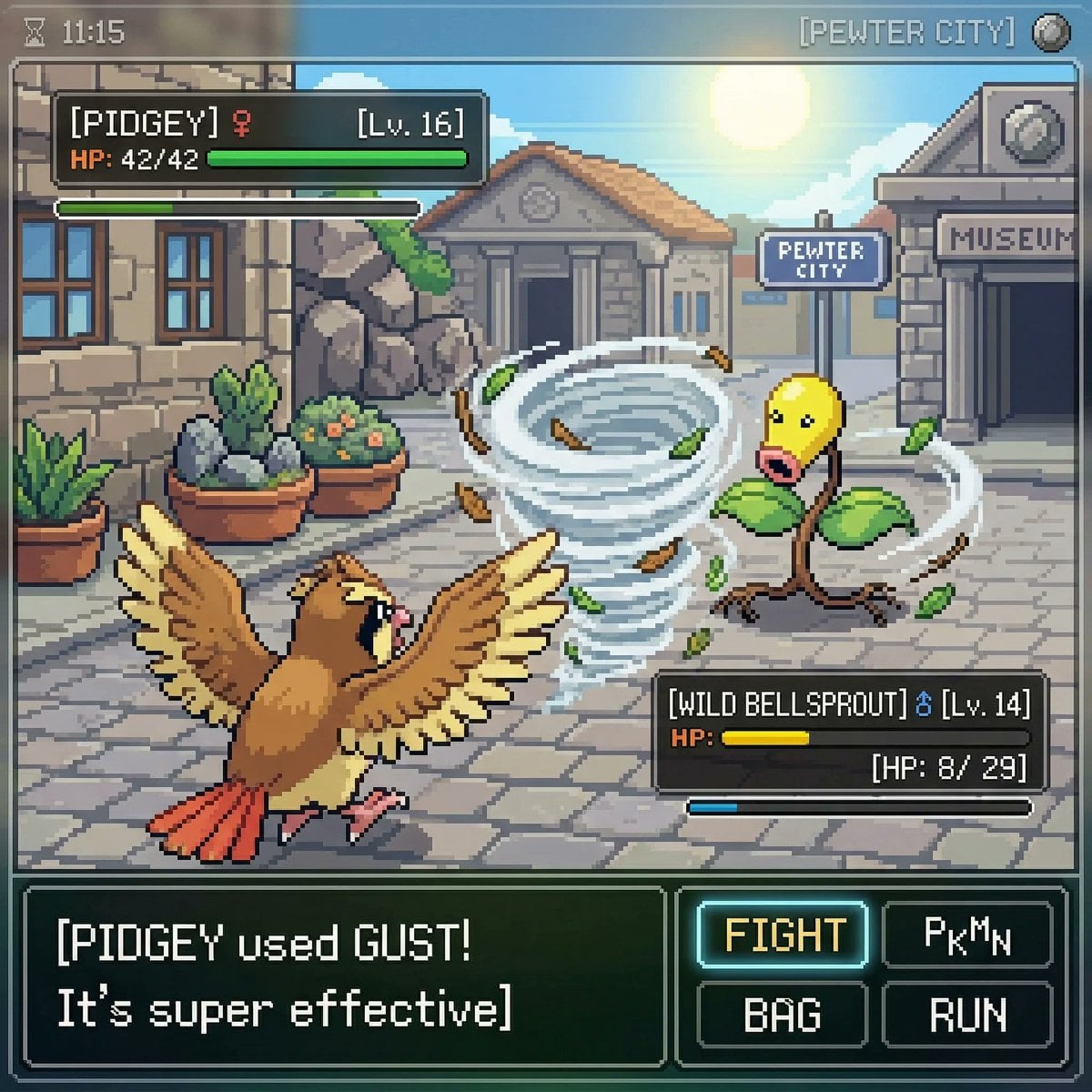 Illustration AI image prompt preview: inspired by a classic pokemon gameboy screenshot but it's highly detailed beautiful pixel art, include cool (image 2)
