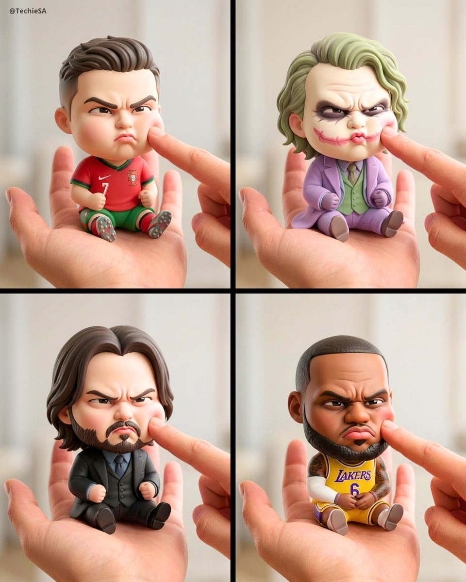 Illustration AI image prompt preview: A mini chibi version of the character in the uploaded image, with a big head and small body, sitting on an