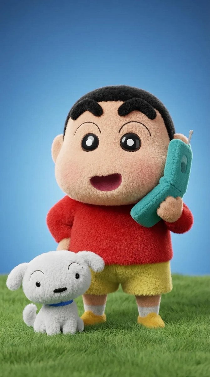 Illustration AI image prompt preview: Ultra-detailed 3D plush cartoon character, inspired by classic animated TV style, standing in center frame, (image 3)