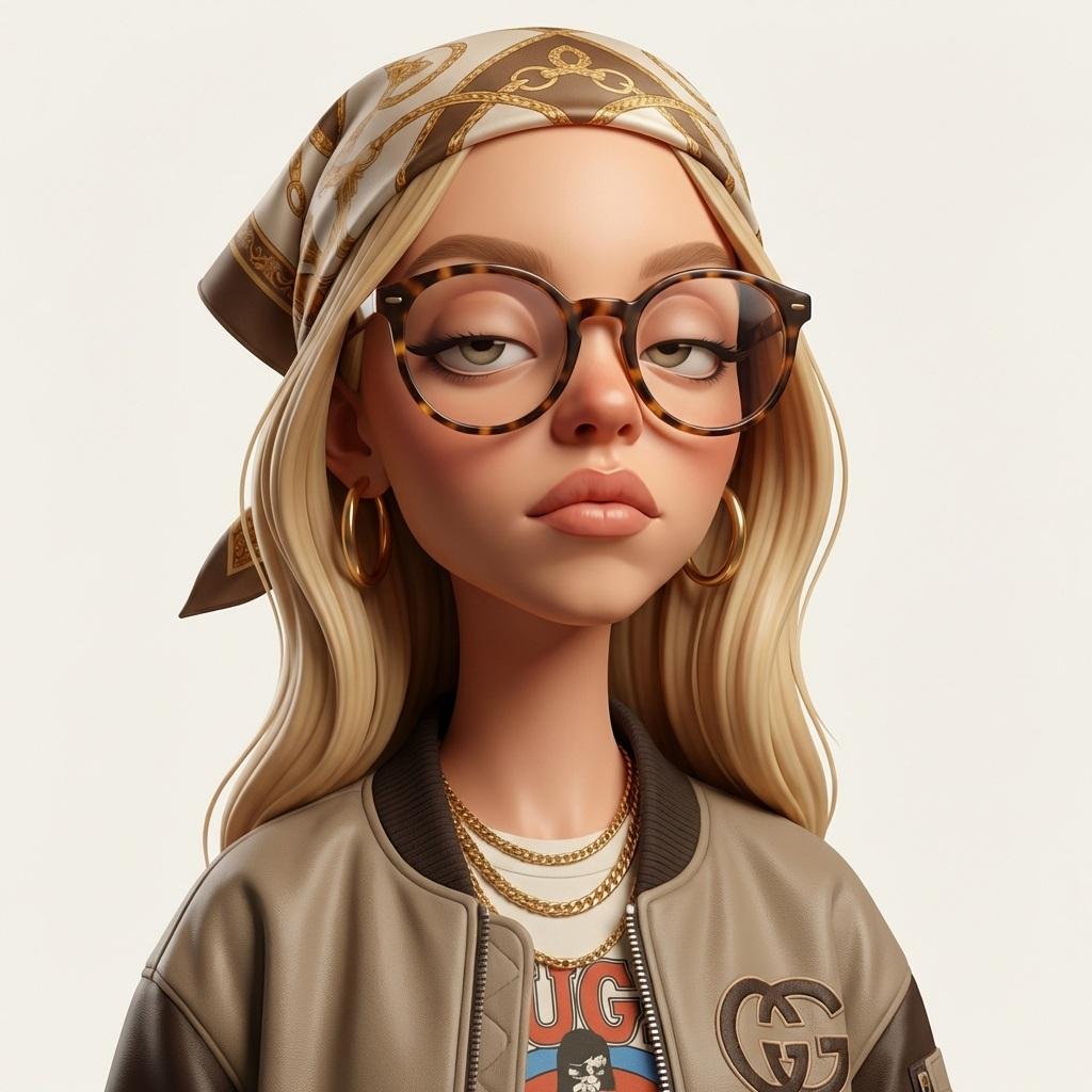Illustration AI image prompt preview: Create an exaggerated stylized 3D caricature character portrait with strong intentional deformation and a (image 4)