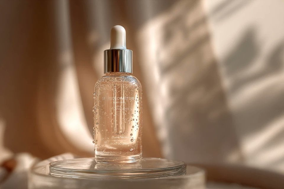 Photography AI image prompt preview: studio shot of [PRODUCT], placed on a [background], surrounded by soft shadows and gradient background, (image 3)