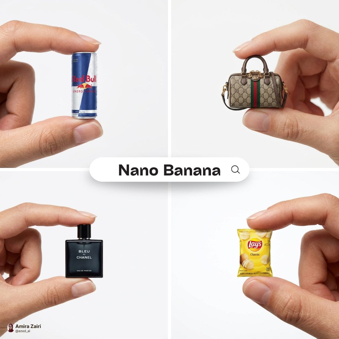 Photography AI image prompt preview: A high-resolution advertising photograph of a realistic, miniature product in the attached image, held