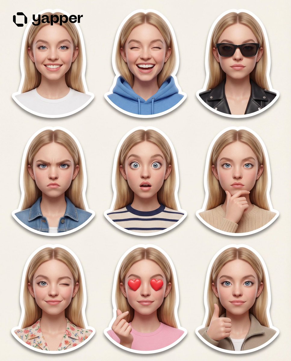 Illustration AI image prompt preview: Create a premium Pixar-style 3D character sticker set that is clearly recognizable as the same person (image 2)