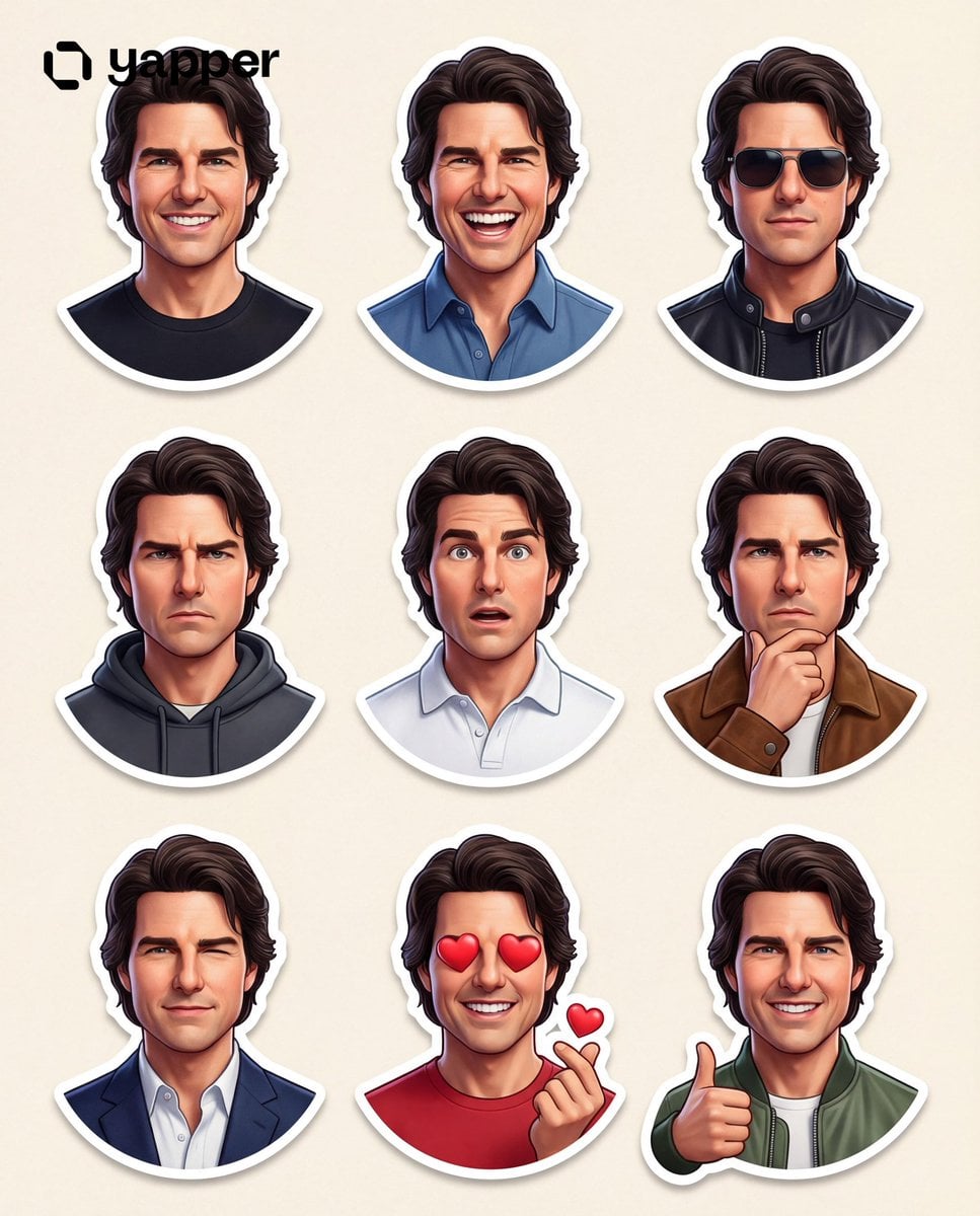 Illustration AI image prompt preview: Create a premium Pixar-style 3D character sticker set that is clearly recognizable as the same person (image 3)