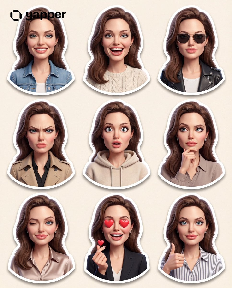 Illustration AI image prompt preview: Create a premium Pixar-style 3D character sticker set that is clearly recognizable as the same person (image 4)