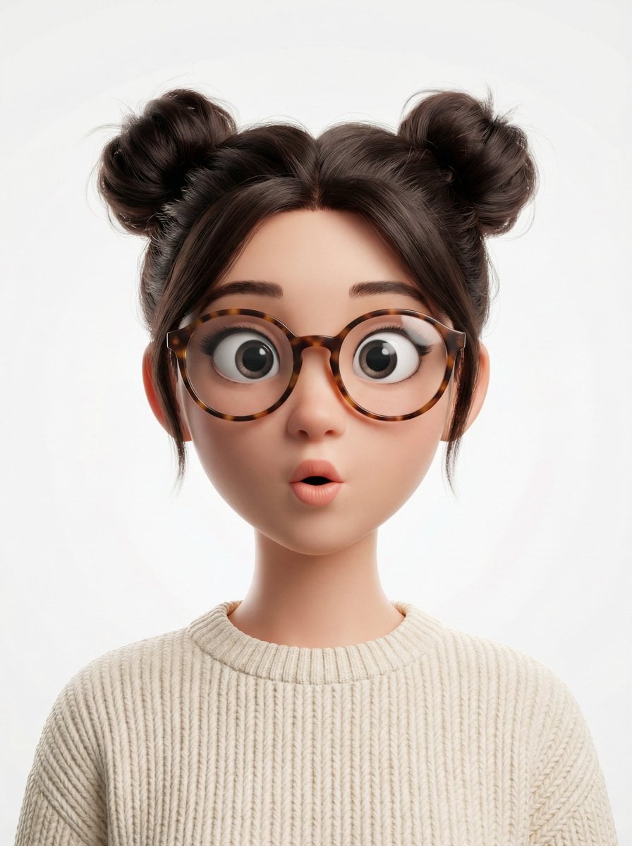 Illustration AI image prompt preview: Create a head-and-shoulders Pixar-style 3D avatar of an edgy person based on the reference image with a (image 2)
