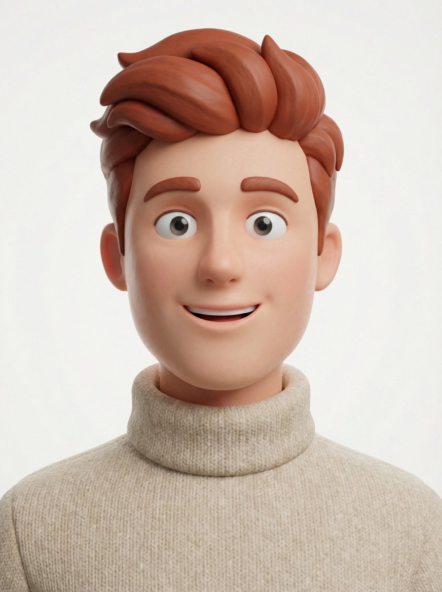 Illustration AI image prompt preview: Create a head-and-shoulders Pixar-style 3D avatar of an edgy person based on the reference image with a (image 4)