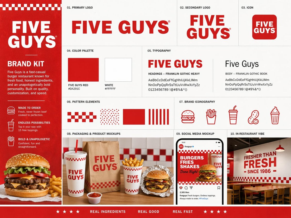 Product AI image prompt preview: Create a premium brand kit board for [BRAND NAME], presented like a professional branding studio slide (image 2)