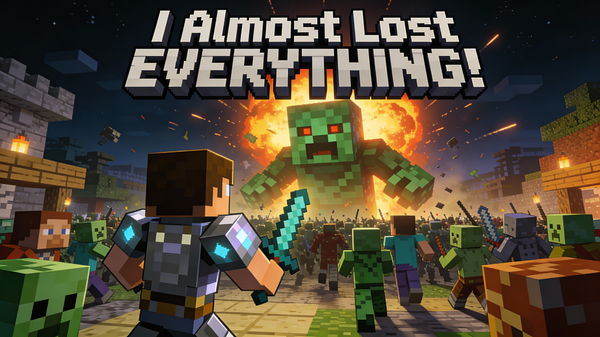 Character AI image prompt preview: A thumbnail for a “Minecraft Survival” video